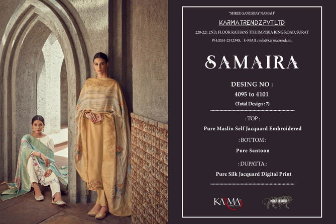 Karma Samaira 4095 Series Heavy Exclusive Wear Designer Salwar Kameez Collection